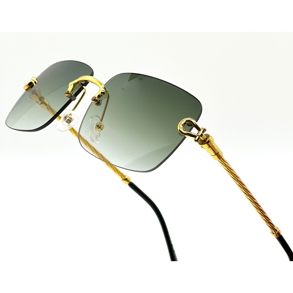 Men Sunglasses Fashion Designer Classy Sophisticated Green Lens Retro Vintage - Picture 4 of 11